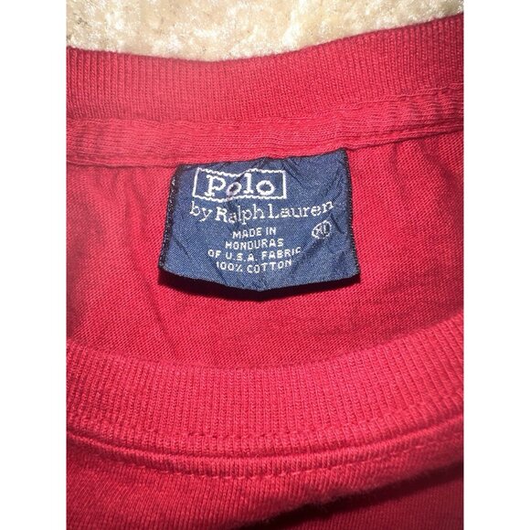 VINTAGE Polo Ralph Lauren Mens Sweatshirt Red Size XL Pullover Sweater PRL 90s - Picture 3 of 4